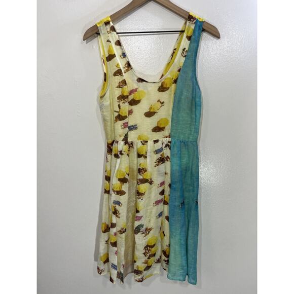 Whimsical Beach Dopamine Cottagecore Linen Blend Dress 4 Y2K Indie Sleaze Resort - Picture 3 of 16